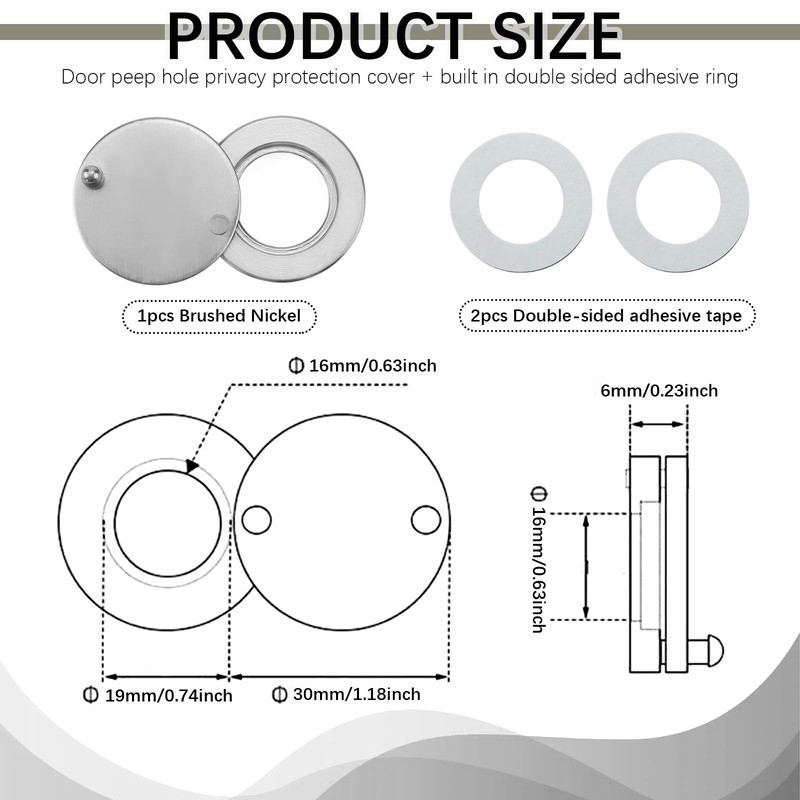 3pc Peephole Cover, Door Viewer Cover with Double-Sided Self-Adhesive Tape