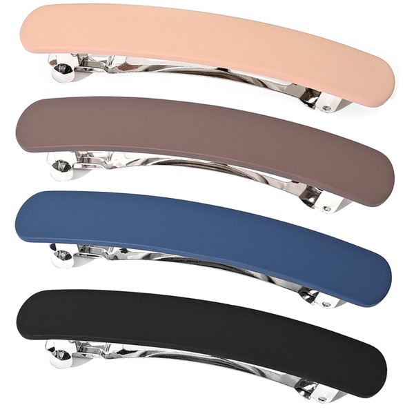 FSMILING Pack of 4 Hair Clips Women's Patent Clip Retro French Hair Clip Automatic for Thin Thick Hair, Hair Barrettes Women