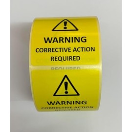 Corrective Action Required Labels Labels Stickers peelable Vinyl x 500 fire Safety 75mm x 75mm