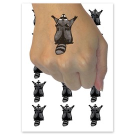 Clingy Raccoon Arms In Air Hug Temporary Tattoo Water Resistant Fake Body Art Set Collection - 54 1" Tattoos (1 Sheet)