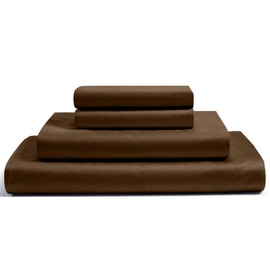 Femini Fashion King Size Giza Egyptian Sheets Set, 100% Giza Egyptian 1000-Thread Count Cotton, 4-PC [Flat Sheet, Fitted Sheet, Pillowcases] 15 inch Deep Pockets - Chocolate