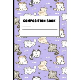 Cute Cat Kitten Wide Ruled Composition Book