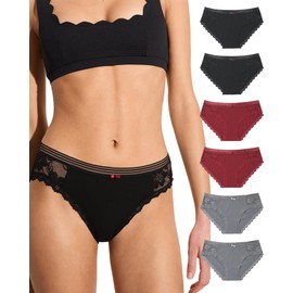 LEVAO Womens Underwear Cotton Hipster Panties Breathable Bikini Multipack S-XL