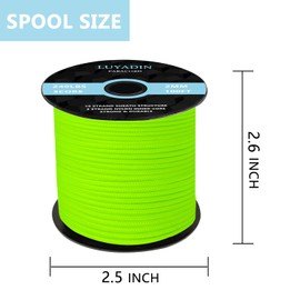 LUYADIN Paracord 240lb - Diameter 2mm Micro Utility Cord -3 Strand Parachute Spool Cord - 100ft 200ft,Paracord for Camping,Hiking,Fishing,Outdoor and DIY