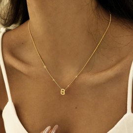 Bubble Letter Necklace Gold,14K Gold Plated Initial Necklaces for Women Dainty Letter Necklace Charm Pendant Necklaces Pendant Name Necklaces for Women Trendy Gold Jewelry Preppy Stuff Cute Gifts