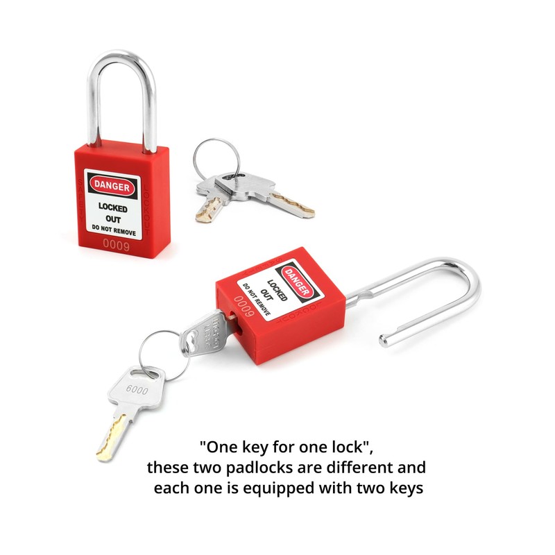 QWORK 4 Set of Red Ball Valve Lockout Device for