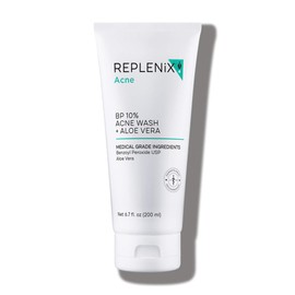 Replenix 10% Benzoyl Peroxide Wash, Advanced Acne Cleanser for Face and Body, 6.7 oz.
