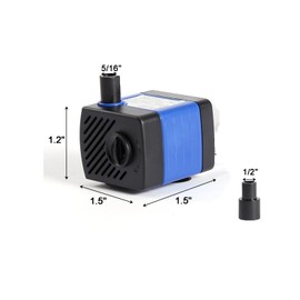 AQUANEAT Small Fountain Pump, 50 GPH Mini Submersible Water Pump with 3.3 ft Tubing, for Aquarium Fish Tank, Pet Water Fountain, Hydroponics, Pond Waterfall Filter Pump
