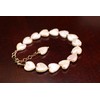 Genuine Freshwater Pearl Heart Shape 10-11mm Bracelet in 925 Sterling
