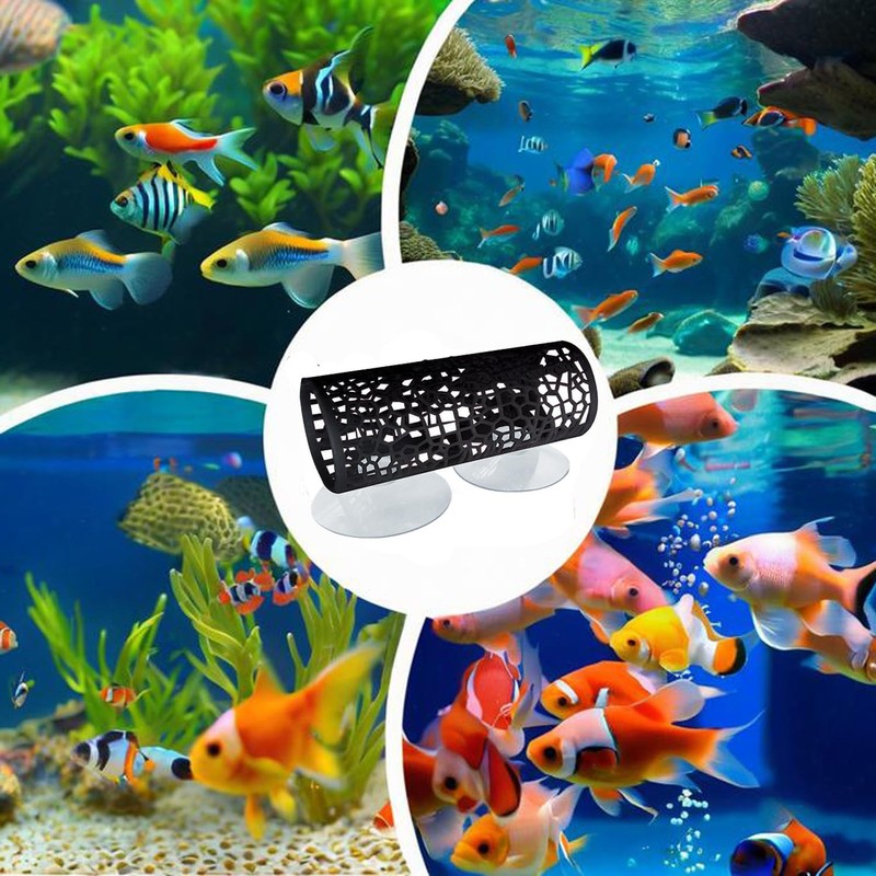 Betta Fish Tunnel with Suction Cups - Small Hole Hollow