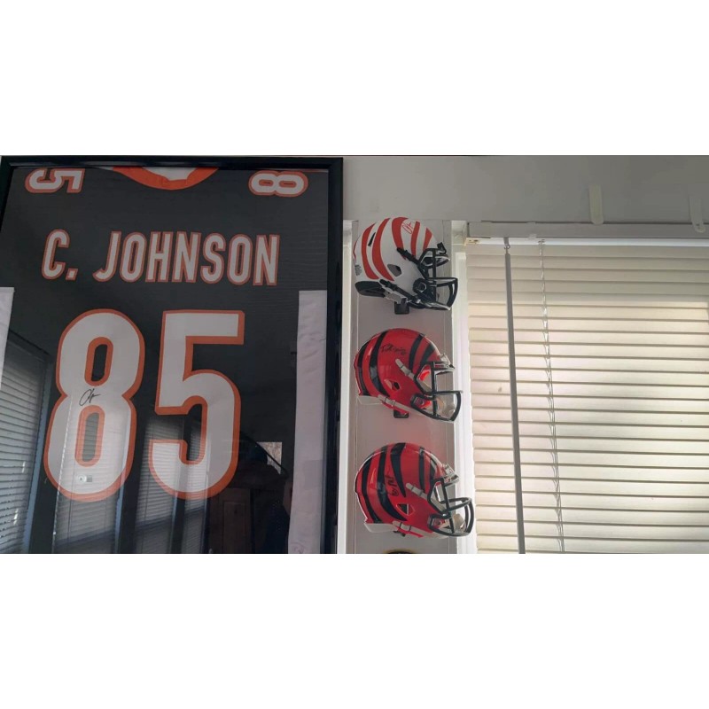 Football mini helmet wall hanger.  3d printed from PLA+, display