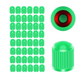 Ziciner - 50 tapas de válvula de neumático, tapa de válvula de neumático de plástico con sello de goma O, fundas herméticas a prueba de polvo, accesorios universales para vehículos utilitarios,