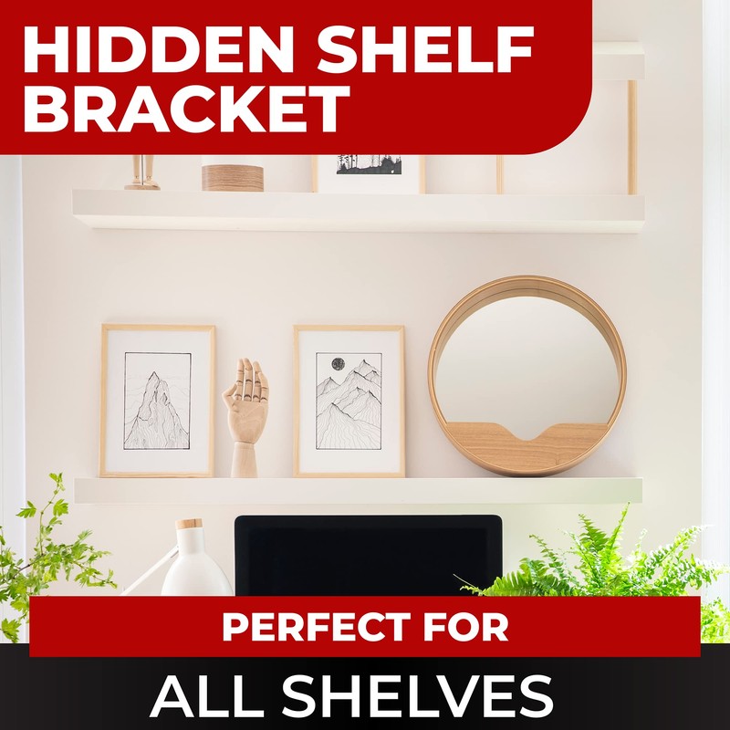 Set of 4 Floating Shelf Brackets Heavy Duty (1/4 inch