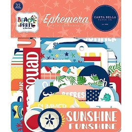 Carta Bella Cardstock Ephemera 33/Pkg Icons, Beach Party