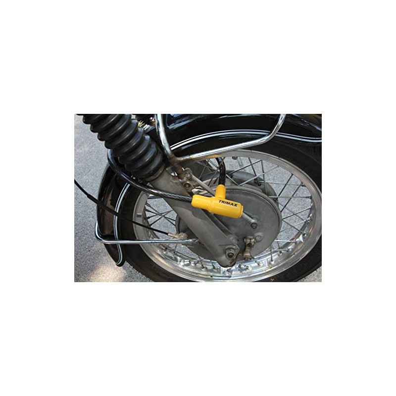 Trimax TQ1532 Trimaflex Integrated Keyed Cable Lock, Yellow / Black,
