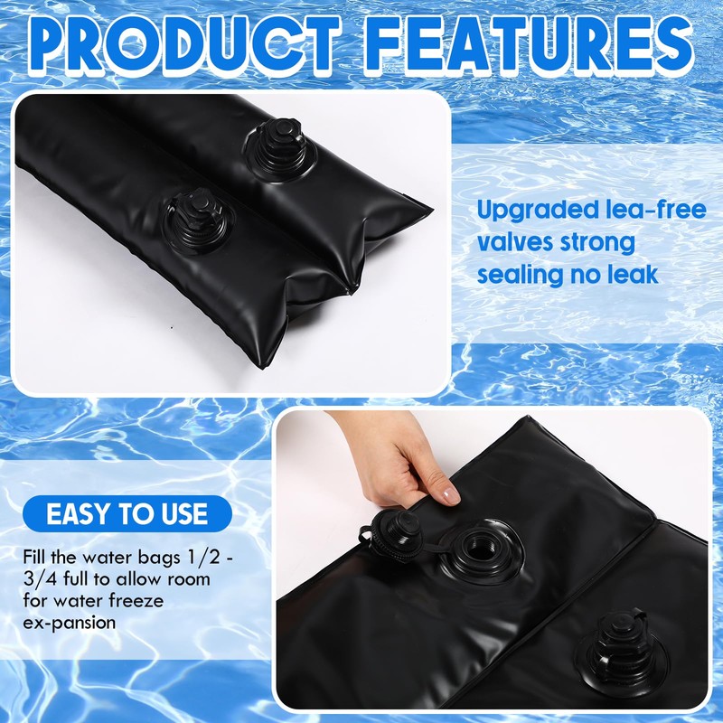 Vincreem 10 Pcs Double Chamber Swimming Pool Cover Water Bag