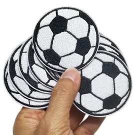 2.6"x2.7" 12pcs Soccer Sports Iron On Sew On Cloth Embroidered Patches Appliques Machine Embroidery Needlecraft Sewing Projects DIY