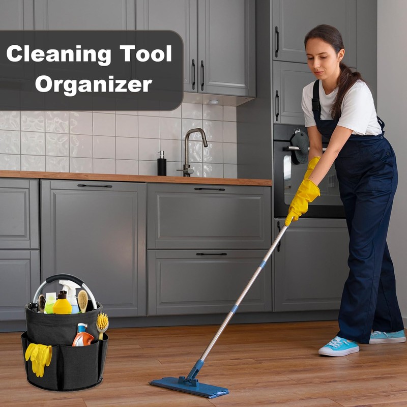 abcmilz 17L Cleaning Caddy with Handle, Cleaning Supplies Organizer, Foldable