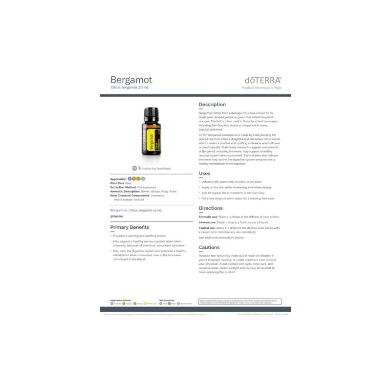 doTERRA Bergamot Essential Oil - 15 mL