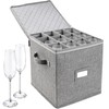 LotFancy Champagne Flute Storage Container, Hard Shell, Stackable, 12" Tall