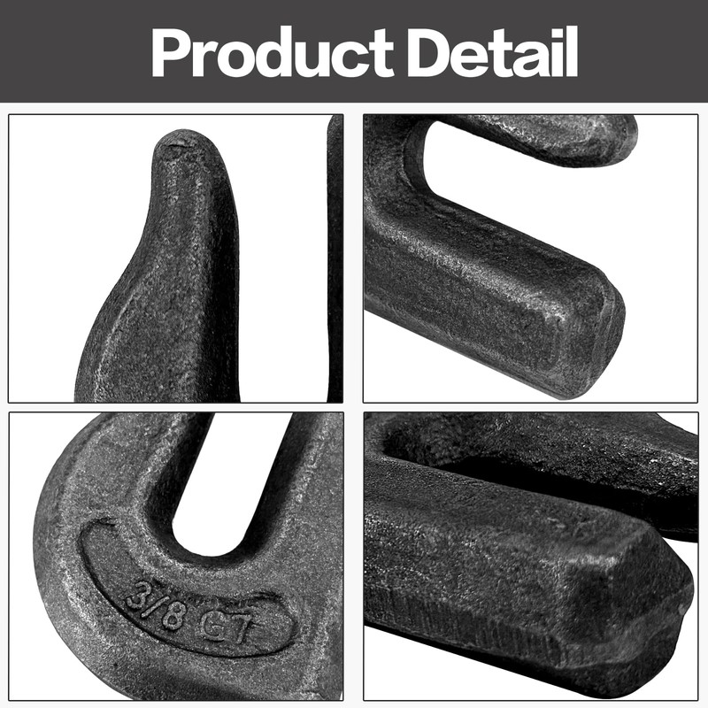 Cheardia 6 Pack 3/8'' Weld on Grab Hook, Heavy Duty