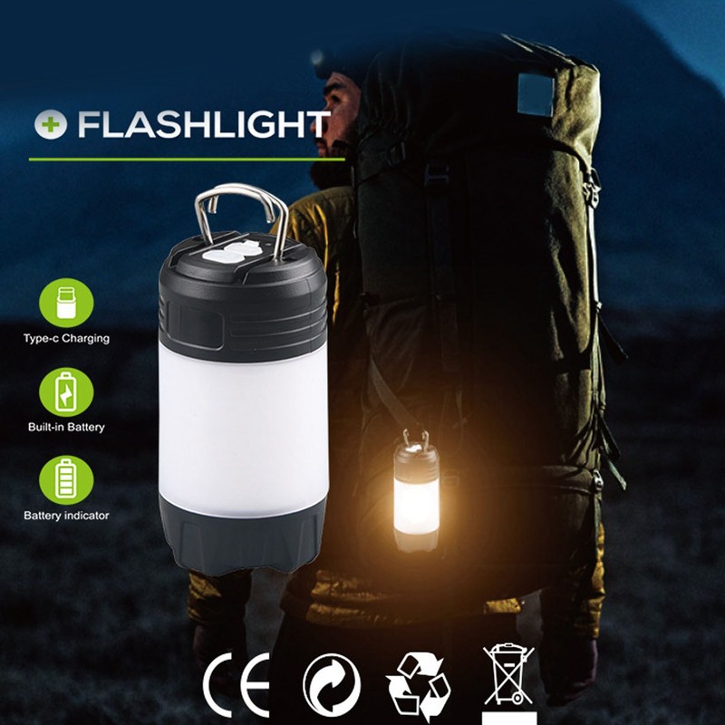 LED Tent Lamp 4 Gears Ergonomic Handle USB Charging Portable