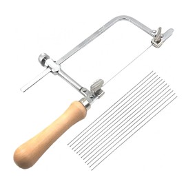Jeweler's Saw, Jewellery Saw, Hacksaw, Bow Saw, Adjustable Fretsaw with 12 Fretsaw Blades, Scroll Saw, Wire Saw for Wood, Woodworking, Glass, Metal