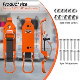 6 Pcs Shovel Mount for Roof Rack,Metal Rubber Shovel Holder Wall Mount Brackets,Quick Release Axe Holder Mount Kit,Roof Rack Accessories Tools forOffroad,Truck,Axe,Boats (Black With Orange)