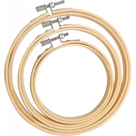 Samcos Embroidery Frame, 3.9 inches (10 cm), 5.1 inches (13 cm), 6.3 inches (16 cm), Set of 3, Embroidery Frame, Cross Stitch Tool, Bamboo Embroidery Frame, Tool, Craft Supplies