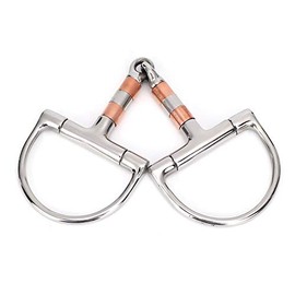 TOPINCN Filete de Caballo Masticar de Caballo de Acero Inoxidable Eslabón francés Broca de Grosor Suelto Rodillo de Broca de Boca Suelta con Rodillos de Acero Inoxidable de Cobre para Caballo
