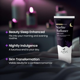 INYVA Starlite Radiance Night Cream | Intensive Hydration with Hyaluronic Acid, Vitamin E & Algae Extract | Anti-Aging & Revitalising | Deep Moisturizing for All Skin Types - 3.38 Oz