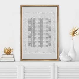 SIGNWIN Framed Canvas Print Wall Art Minimal Duotone Geometric Grid Collage Abstract Shapes Illustrations Modern Art Decorative Boho Relax/Zen Nordic for Living Room, Bedroom, Office - 24"x36" NATURAL