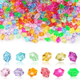 Vicloon Diamonds Colourful Children, Pack of 300 Diving Gemstones, Acrylic Diamonds Decoration, Children's Gemstones Gravel for Vases, Table Decoration, Party Bags, Wedding, Swimming Toy