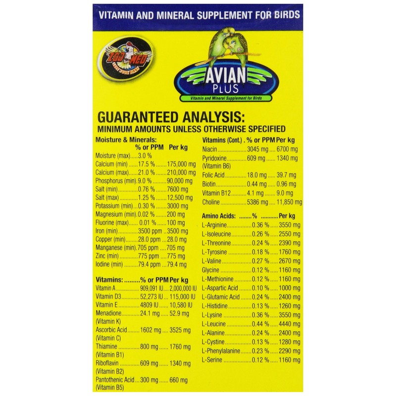 Zoo Med Laboratories Bzma374 Avian Plus Bird Vitamins, 4 oz