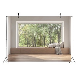 CORFOTO Fabric 8x6ft Modern Backdrop Theme Photography Simple and Elegant Apartment Virtual Business Mansion for Video Call Mini Session Conference Zoom Meeting Background Poster Decor Curtain