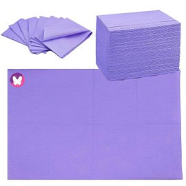 50PCS Disposable Nail Art Table Mat, Waterproof 3 Ply Nail Art Paper Pads 13" X 17" for Tattooing Table Mat,Dentist Clinic,Waterproof Dental Bibs (Purple)