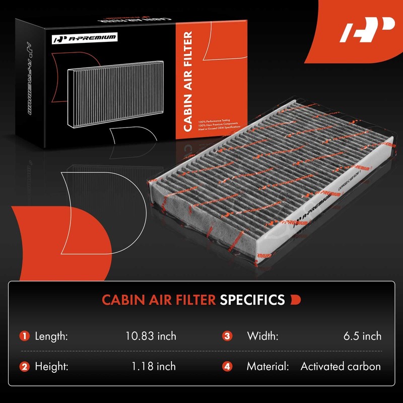 A-Premium 2-PC Cabin Air Filter with Activated Carbon Compatible with