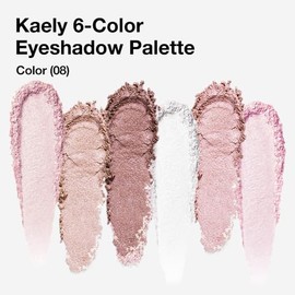 Kaely - Paleta de maquillaje de sombras de ojos de 6 colores mini rosa, paleta de sombra de ojos altamente pigmentada impermeable, sombra de ojos con 