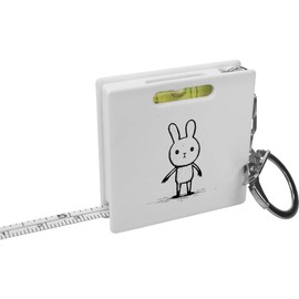 Azeeda 'Cute Bunny Standing' Keyring Tape Measure/Spirit Level Tool (KM00035242)