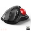 Omikamo Ergonomic Wireless Trackball Mouse, Bluetooth & 2.4G, Red