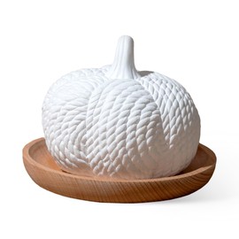 Plant Therapy Plant Therapy Pumpkin Passive Diffuser for Fall, Porous, Unglazed Pumpkin & Natural Beech Wood Base, Add Essential Oils for a Soft Scent, Fun & Cheerful Holiday Dcor