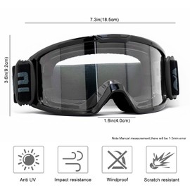 SPOSUNE Ski Goggles With Dual Lens, Anti-fog Motorcycle ATV Dirt Bike Off Road Snow OTG Goggles for Men Women
