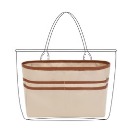 GIVLEFLY Tote Bag Insert Purse Organizer Insert with Cup Holder Dividers for Inside Purse (Large)