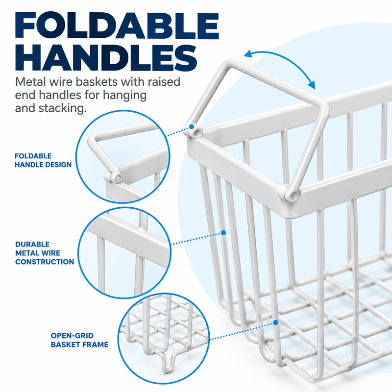 4 Pack Stackable Chest Freezer Organizer Baskets – Metal Wire