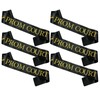 Prom Court Sashes Set of 6, Black and Gold Glitter