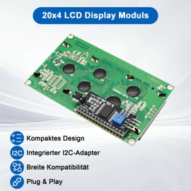 AYWHP 2 Pieces 20 x 4 2004 LCD Display Module with TWI IIC I2C Interface - Blue 5V LCD Screen Compatible with Arduino, Raspberry Pi Pico, ESP32 & ESP8266