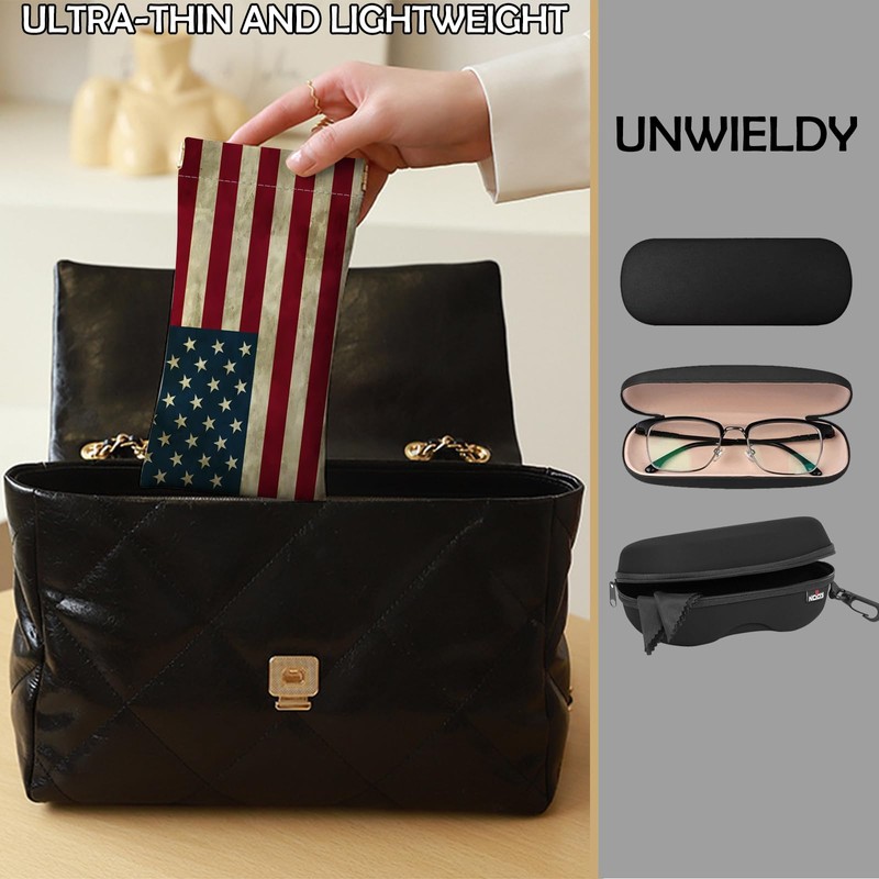 BHAHB 2 PCS Glasses Eyeglass Sunglasses Case Pouch Soft PU