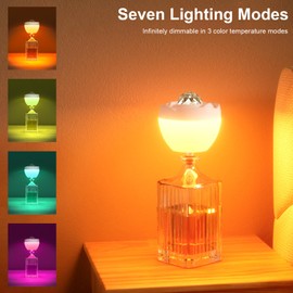 2 in 1 Wireless Bottle Lamp&Projector Light with Battery Operated, Wine Bottle Lights with Multiple Colors,Table lamp With 3 Color Stepless Dimming ,Galaxy Light Projector for Bedroom Kids Adult Gift