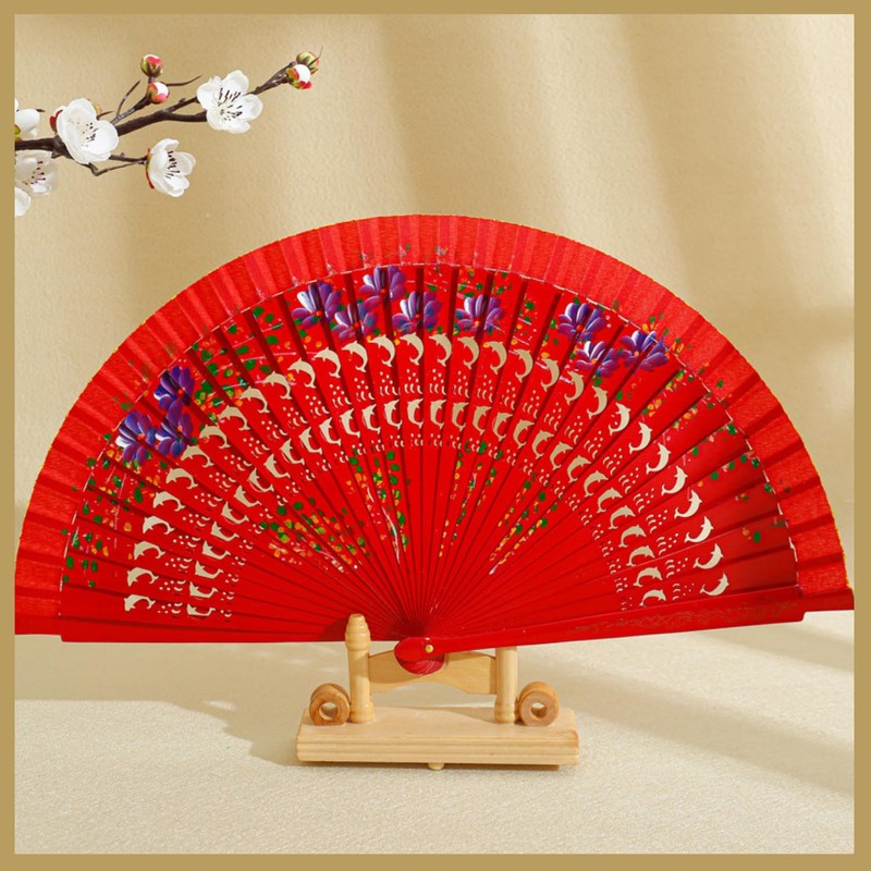 [kinaviola] Avanico Flamenco Dance Spain Spanish Fan, Folding Fan, Flower