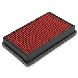 Red Reusable&Washable High Flow Drop-in Air Filter Compatible with 03-19 Citroen DS Peugeot